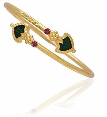 RFJ Brass Ruby Gold-plated Kada