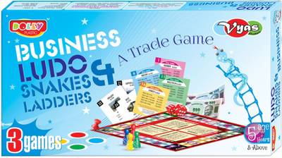 DOLLY PLASTIC 3-in-1 Game- Business Ludo, Snakes & Ladders Board Game Accessories Board Game