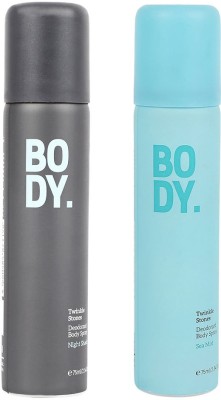 MINISO Twinkle Stones Deodorant Body Spray for Men Women (SEA MIST+NIGHT SHADE) Body Spray  -  For Men & Women (150 ml, Pack of 2)