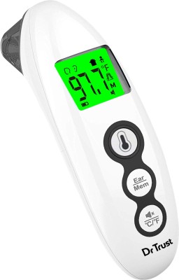 Dr. Trust (USA) Model-607 Handy Clinical Digital Fever Forehead Ear Infrared Temperature Thermometers Machine for kids Adults Pets Objects & Babies Thermometer(White)