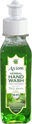 AXIOM Herbal Hand Wash 160ml enriched with Aloevera & Tulsi(Pull Push Pump)- Pack of 3 Hand Wash Bottle(3 x 160 ml)