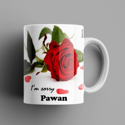 Beautum Pawan I AM SORRY Printed White Model No:BYSIMG015600 Ceramic Coffee Mug(350 ml)