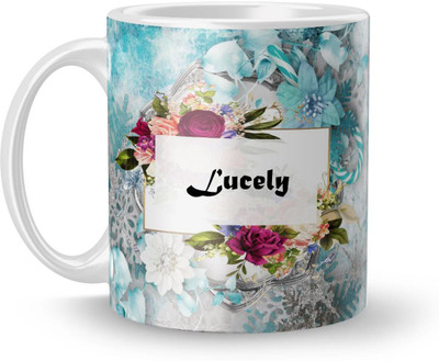 Beautum Name Lucely Printed White Ceramic (350)ml Model No:BTNAMXYZ011071 Ceramic Coffee Mug(350 ml)