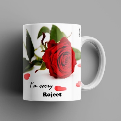 Beautum Rojeet I AM SORRY Printed White Model No:BYSIMG017746 Ceramic Coffee Mug(350 ml)