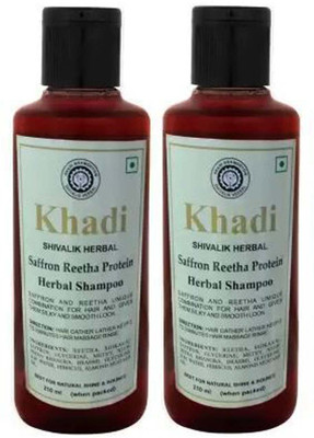 Khadi Herbal Saffron Reetha Protein Shampoo 420 ML PACK OF 2(420 ml)