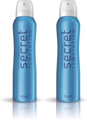 secret temptation PLAY Pack of 2 Deodorant Spray  -  For Women(300 ml, Pack of 2)