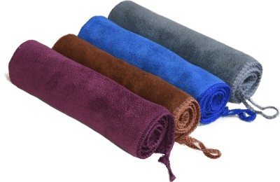 YELLOW WEAVES Microfiber 350 GSM Hand, Face Towel Set(Pack of 4)