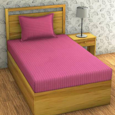 Divine Homes Microfiber Single Flat 150 TC Printed Bedsheet(Pack of 1, Mauve)