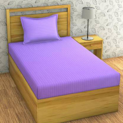 Divine Homes Microfiber Single Flat 150 TC Printed Bedsheet(Pack of 1, Purple)
