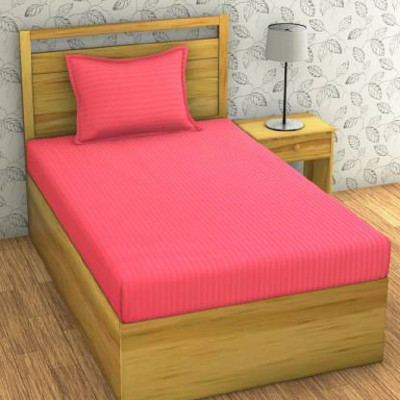 Divine Homes Microfiber Single Flat 150 TC Printed Bedsheet(Pack of 1, Carrot)