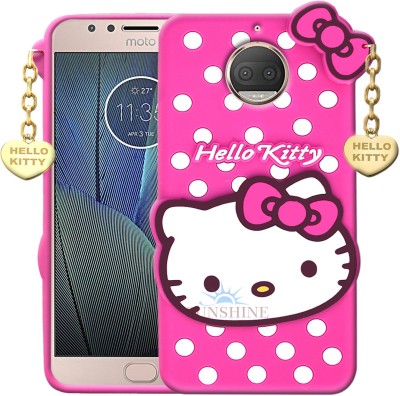 SUNSHINE Back Cover for Moto G5s Plus - Hello Kitty Case | 3D Cute Doll | Soft Girl Back Cover with Pendant(Pink, Flexible, Pack of: 1)