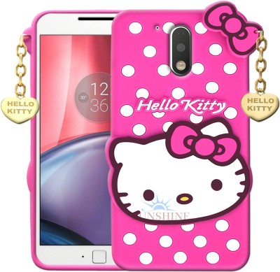 SUNSHINE Back Cover for Moto G4 Plus - Hello Kitty Case | 3D Cute Doll | Soft Girl Back Cover with Pendant(Pink, Flexible, Pack of: 1)