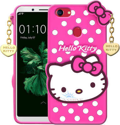 SUNSHINE Back Cover for Oppo F5 Youth - Hello Kitty Case | 3D Cute Doll | Soft Girl Back Cover with Pendant(Pink, Flexible, Pack of: 1)