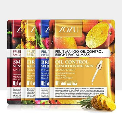 ZOZU Face sheet mask koean Fresh Fruit mask for insta glow and flawless skin naturally (JJERRY)(120 g)
