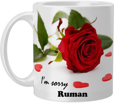 Beautum Ruman I AM SORRY Printed White Model No:BYSIMG018101 Ceramic Coffee Mug(350 ml)