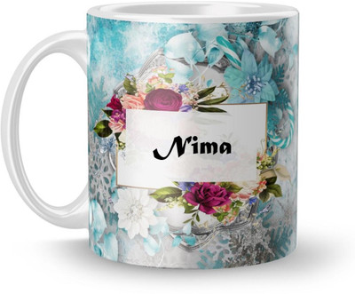 Beautum Name Nima Printed White Ceramic (350)ml Model No:BTNAMXYZ014664 Ceramic Coffee Mug(350 ml)