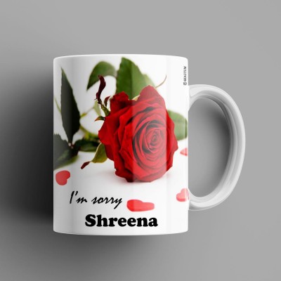 Beautum Shreena I AM SORRY Printed White Model No:BYSIMG020375 Ceramic Coffee Mug(350 ml)