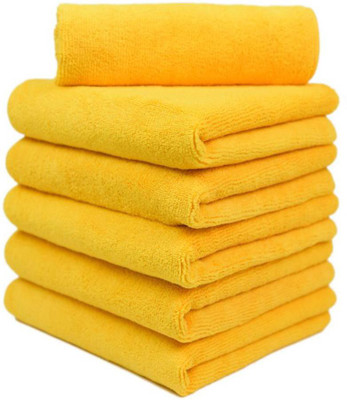 Sheen Shine Microfibre Cleaning Cloth Yellow pack of 6 Multicolor Cloth Napkins(6 Sheets)