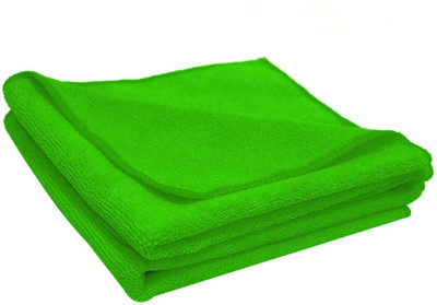 Sheen Shine Microfibre Cleaning Cloth Green pack of 2 Multicolor Cloth Napkins(2 Sheets)