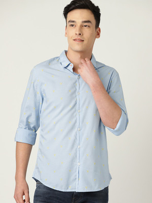 United Colors of Benetton Men Solid Casual Blue Shirt