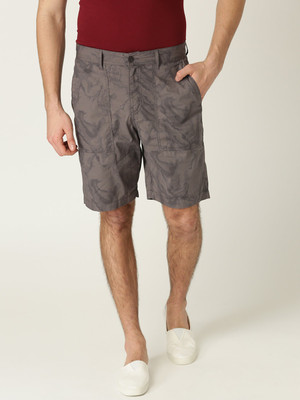 United Colors of Benetton Printed Men Grey Regular Shorts