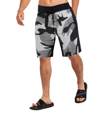 JUGULAR Self Design Men Grey Regular Shorts