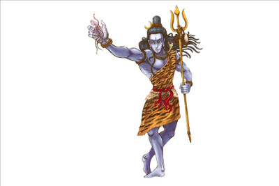 Art Kafe 51 cm Shiv Shambhu Wall Sticker (Size :- 51 X 71 cm ) Self Adhesive Sticker(Pack of 1)