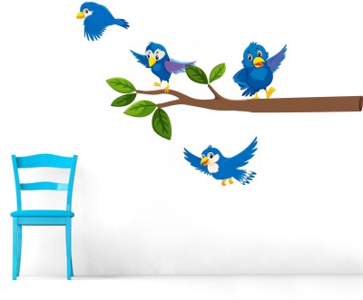 DivineDesigns 51 cm Tweeties on Branch Wall Sticker ( Size :- 61 X 51 cm ) Self Adhesive Sticker(Pack of 1)