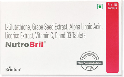 Brinton Nutrobril Tablet with Vitamin C,E,B3 & Grape Seed Extract(30 Tablets)