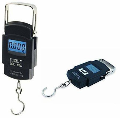 Klick N Shop 50Kg Portable Hanging Luggage Weight Machine Digital for Weighing Household Items Weighing Scale(Black)