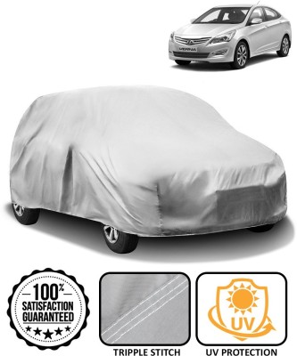 AutoRetail Car Cover For Hyundai Fluidic Verna (Without Mirror Pockets)(Silver)