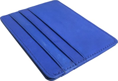 InW Men Blue Genuine Leather Card Holder(7 Card Slots)