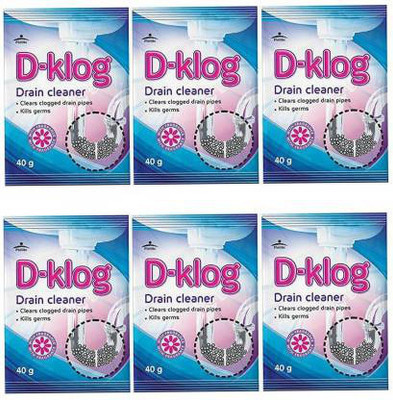 Pidilite D KLOG DRAIN CLEANER 6 pcs set Powder Drain Opener(240 g, Pack of 6)