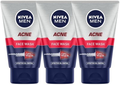 NIVEA MEN Acne ,100ml (Pack of 3) Face Wash(300 ml)