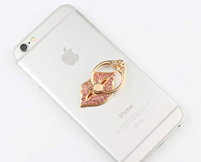 befunky Luxury Universal Mobile Holder Stand, 3D Ring Finger Grip for Mobile Tablet Lips Bling Mobile Holder