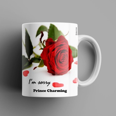 Beautum Prince Charming I AM SORRY Printed White Model No:BYSIMG023961 Ceramic Coffee Mug(350 ml)