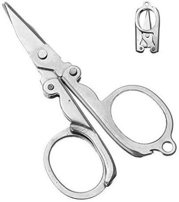 SUS Pocket Size Folding Scissor Scissors(Set of 1, Silver)