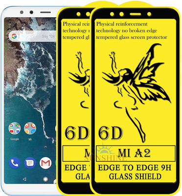 SUNSHINE Edge To Edge Tempered Glass for Mi A2(Pack of 2)