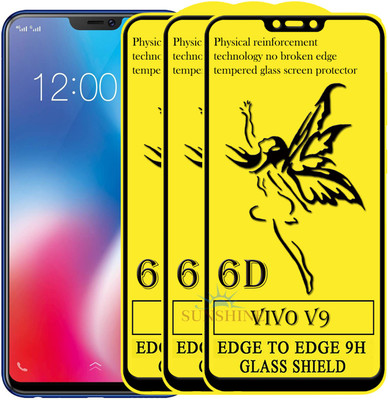 SUNSHINE Edge To Edge Tempered Glass for Vivo V9(Pack of 3)