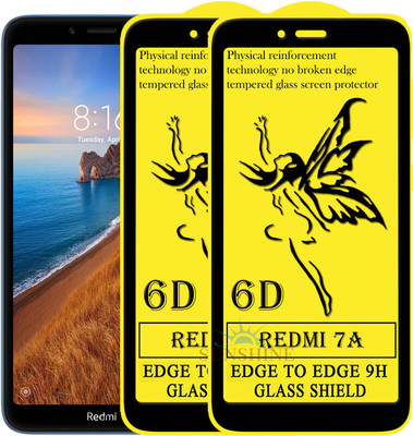 SUNSHINE Edge To Edge Tempered Glass for Redmi 7a(Pack of 2)