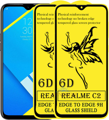 SUNSHINE Edge To Edge Tempered Glass for Realme C2(Pack of 2)