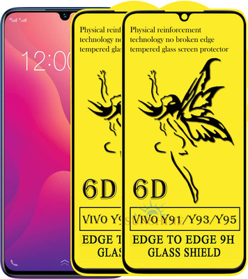 SUNSHINE Edge To Edge Tempered Glass for Vivo Y91(Pack of 2)