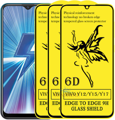 SUNSHINE Edge To Edge Tempered Glass for Vivo Y17(Pack of 3)