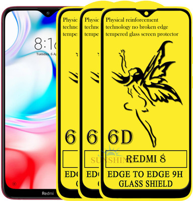 SUNSHINE Edge To Edge Tempered Glass for Redmi 8a(Pack of 3)