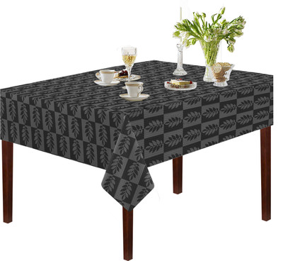 OASIS Self Design 8 Seater Table Cover(Black, Cotton)