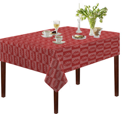 OASIS Self Design 8 Seater Table Cover(Red, Cotton)