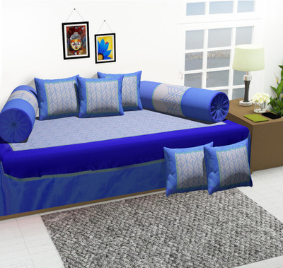 Rustic India Silk Abstract Diwan Set(Blue)