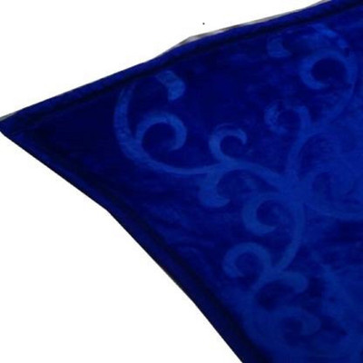 GKM Self Design Single Mink Blanket for  Heavy Winter(Microfiber, Blue)