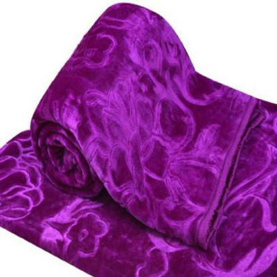 GKM Printed Double Mink Blanket for  Mild Winter(Microfiber, Purple)