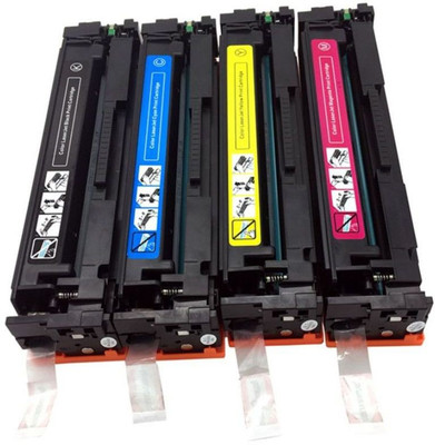 FINEJET 201A CF400A / CF401A / CF402A / CF403A Toner Cartridge Compatible with HP Colour Laserjet Pro M252dw/M252n/MFP M274n/MFP M277dw/MFP M277n 201 Black + Tri Color Combo Pack Ink Cartridge